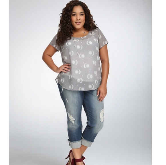 Torrid 4x Sun and Moon Chiffon Blouse - Picture 3 of 4